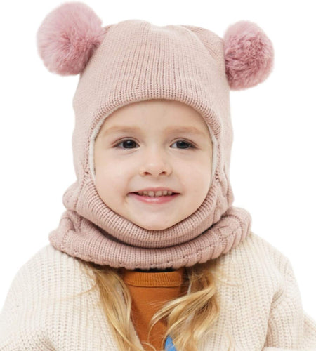 Baby Winter Hat Scarf Set, Unisex Infant Toddler Kids Hat Scarf