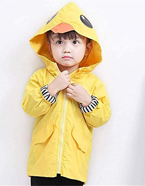 Load image into Gallery viewer, Toddler Baby Boy Girl Duck Rain Jacket Cute Cartoon Yellow Raincoat Hoodie Kids Coat Fall Winter School Outfit
