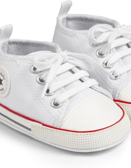 Load image into Gallery viewer, Unisex Baby Boy Girl Canvas Sneaker Soft Sole Ankle Infant First Walkers Crib Shoe
