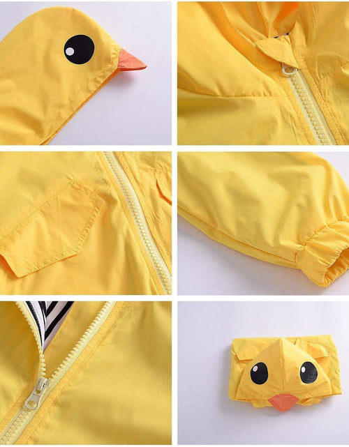 Load image into Gallery viewer, Toddler Baby Boy Girl Duck Rain Jacket Cute Cartoon Yellow Raincoat Hoodie Kids Coat Fall Winter School Outfit
