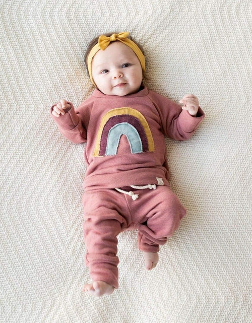 Load image into Gallery viewer, Newborn Baby Girls Clothes Cotton Suit Cute Baby Kid Infant Toddler Play Wear Rainbow Outfits
