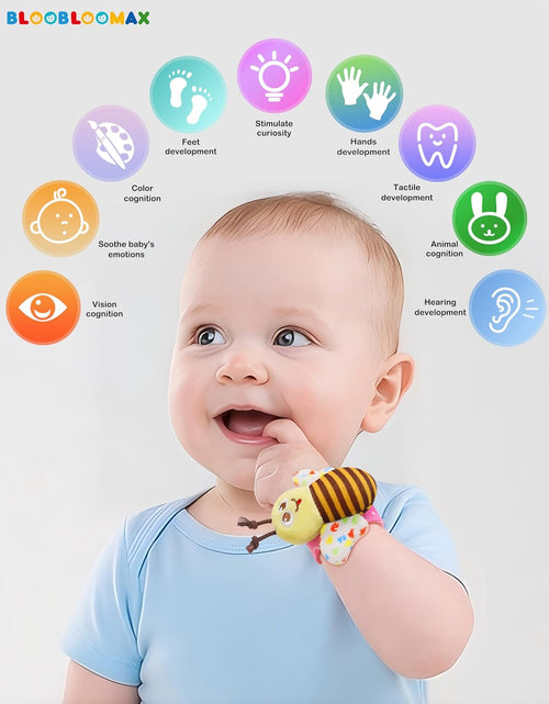 Load image into Gallery viewer, Baby Soft Rattle Toy Foot Finder Socks Wrists Rattles Ankle Leg Feet Hand Arm Bracelet Activity Rattle Baby Shower Present Gift for Neborn Baby Infant Boy Girl Bebe (8 Pcs)
