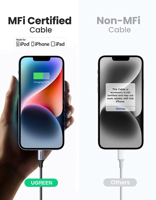 Load image into Gallery viewer, USB C to Lightning Cable 6FT - Mfi Certification Lightning Cable Compatible with Iphone 14/14 Pro/14 Pro Max, Iphone 13/12/11/X/XR/XS/8 Series, Ipad 9, Airpods Pro, and More
