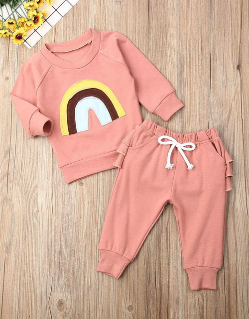 Load image into Gallery viewer, Newborn Baby Girls Clothes Cotton Suit Cute Baby Kid Infant Toddler Play Wear Rainbow Outfits
