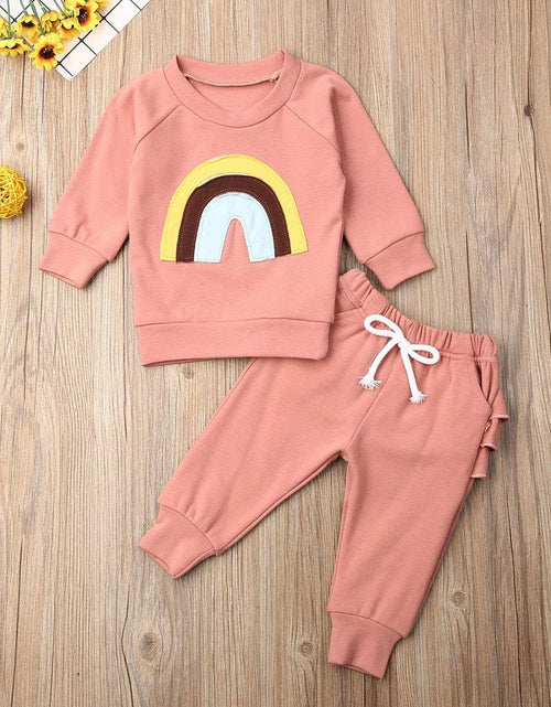 Load image into Gallery viewer, Newborn Baby Girls Clothes Cotton Suit Cute Baby Kid Infant Toddler Play Wear Rainbow Outfits
